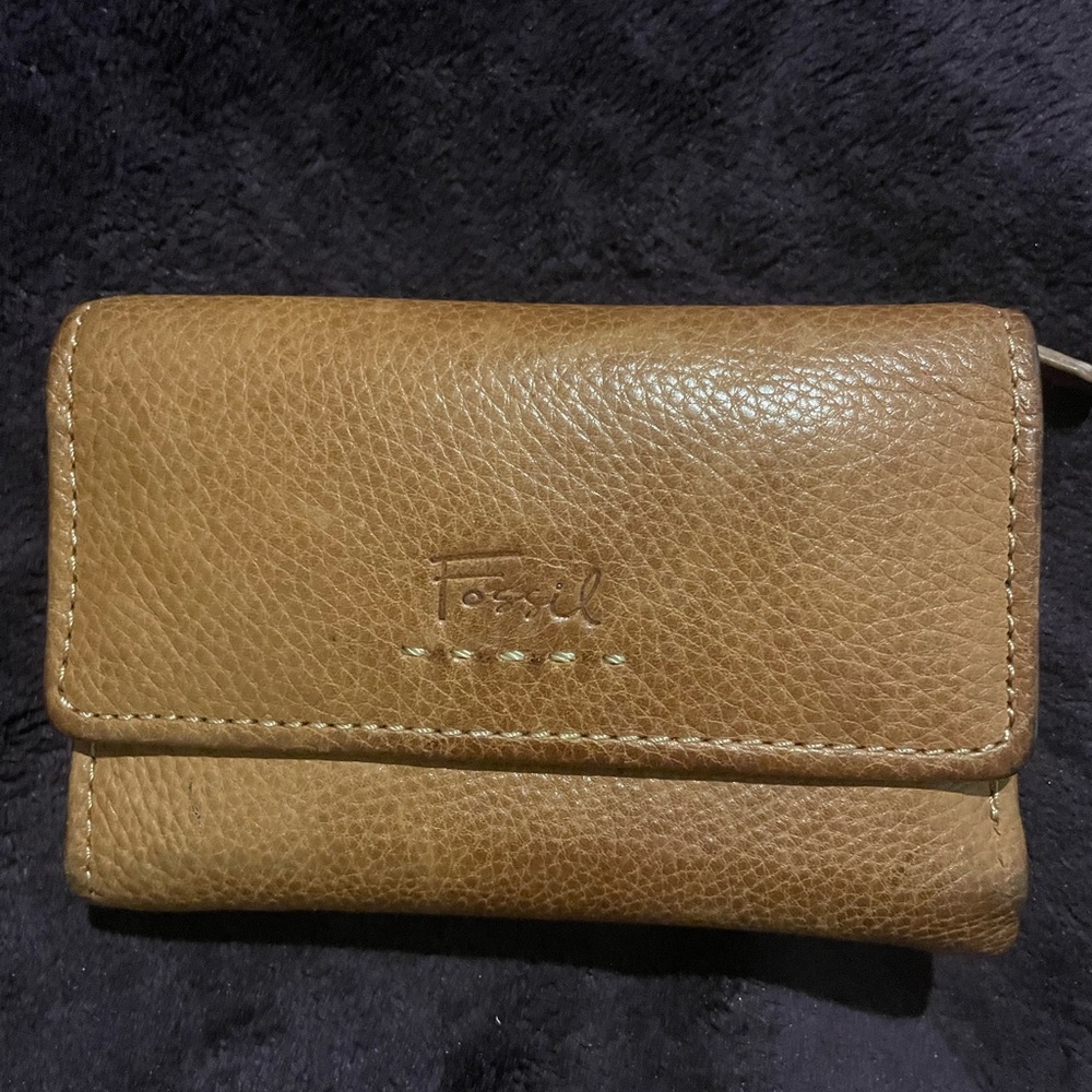 Fossil leather trifold wallet